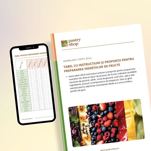 Tabeluri cu instrucțiuni și proporții pentru prepararea inserțiilor de fructe - eBook (PDF) doar 1,9€