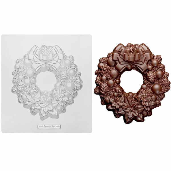 „Coroniță de Crăciun 14,5 cm” Formă/ matriță pentru decor Ciocolată