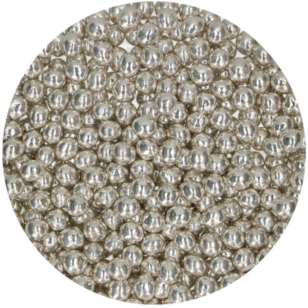 Perle argintii din ciocolată pentru decor, 60g