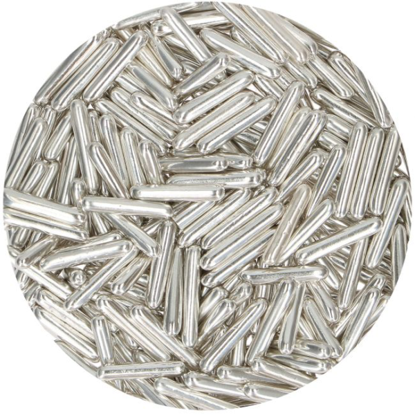 Sprinkles pentru decor din zahăr argintii, 70g