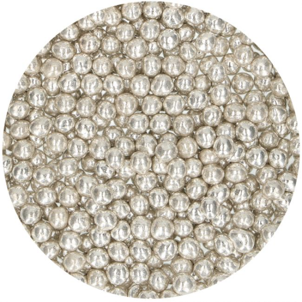 Sprinkles pentru decor din zahăr argintii, 55g