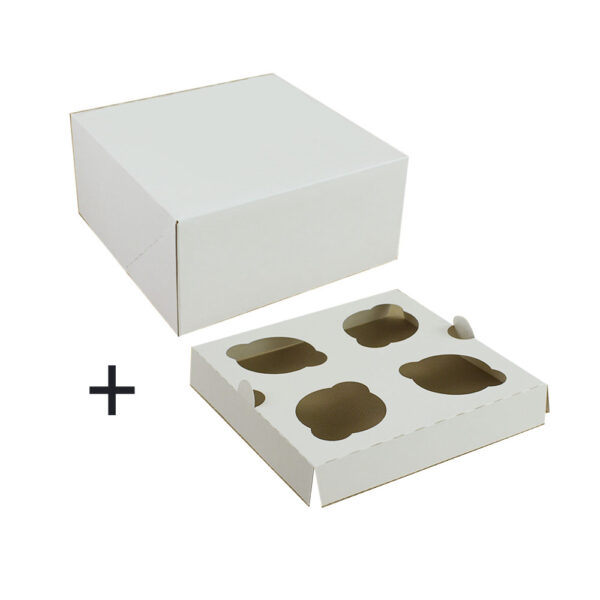 Cutie cu suport pentru 4 brioșe 18x18x3 cm