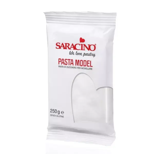 Pastă de zahăr pentru modelare Albă Saracino 250 g