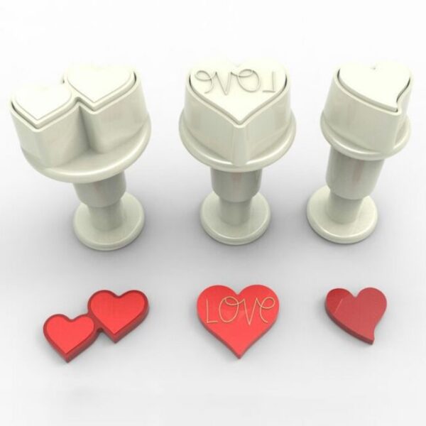 Set decupator inimi pentru decor, 3 buc