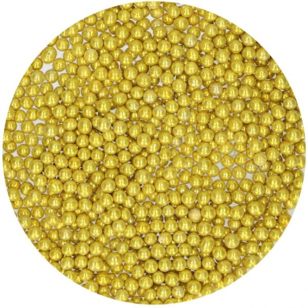 Perle aurii din zahăr pentru decor, METALLIC GOLD, 80g