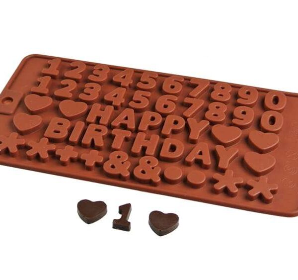 Forma de silicon praline CIFRE Happy Birthday - 20,5 cm