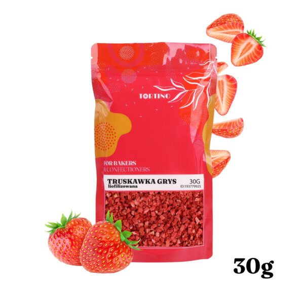 Căpșuni liofilizate mărunțite, 30g