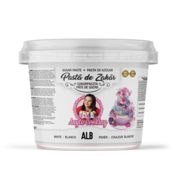 Pastă de zahăr pentru acoperire, PREMIUM, Alb, 1 kg, Anyta Cooking