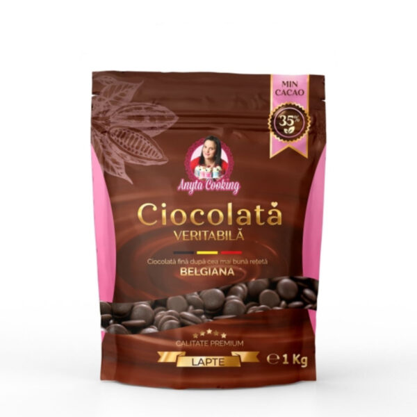Ciocolată cu lapte veritabilă, bănuți, 35%, 1kg, Anyta Cooking