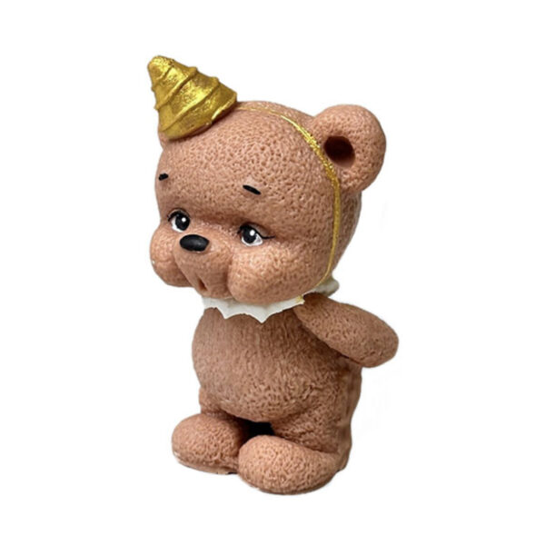 Decorațiune comestibilă din zahăr – Figurină – Urs maro cu guler