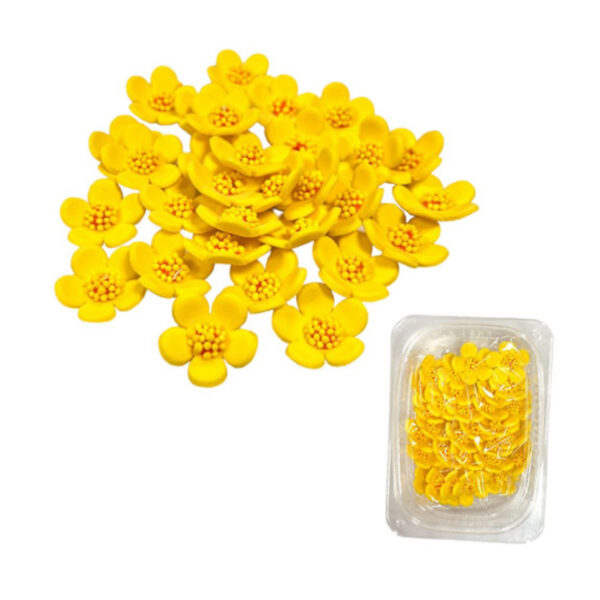 Decorațiuni comestibile din zahăr – Set “Flori de primăvară galbene”  – 36buc