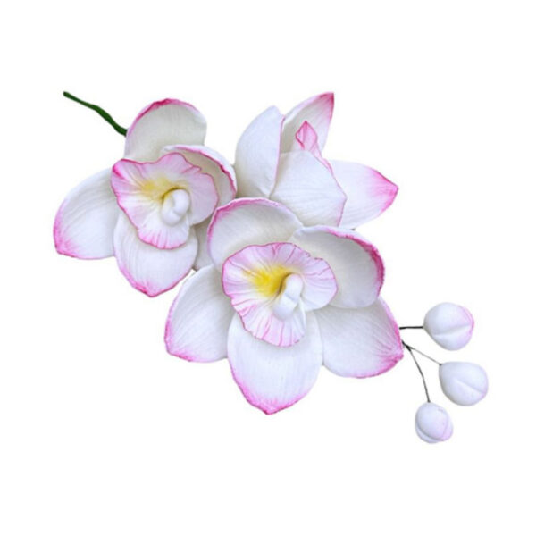 Decorațiune din zahăr – Crenguță de orhidee nuanțată roz nr1 – 1buc