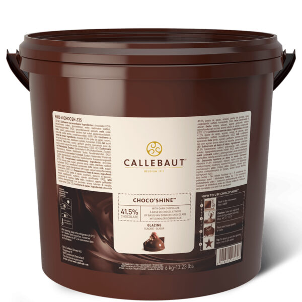 Glazură cu Ciocolată Neagră, 41% , ChocO shine Dark, 6 kg, Callebaut