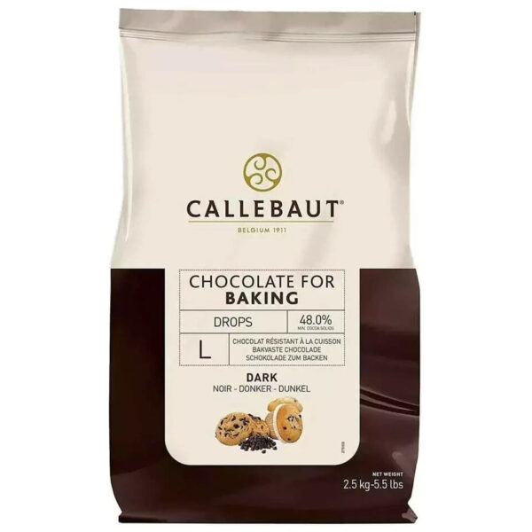 Ciocolată Neagră Termostabilă, picături, 48% cacao, 2,5 kg, Callebaut