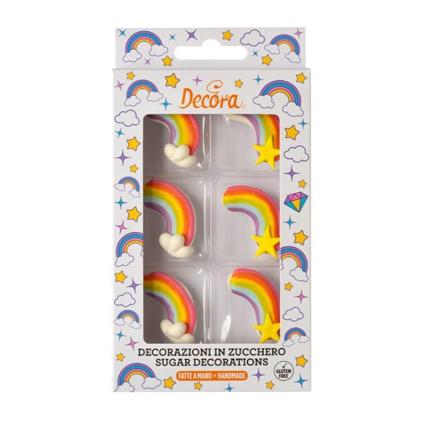 Decor Zahar - Curcubeu R 4.5 cm, 2 modele, 6 buc