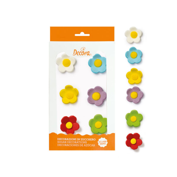 Decor Zahar - Floricele Colormix Ø 3 cm, 6 buc