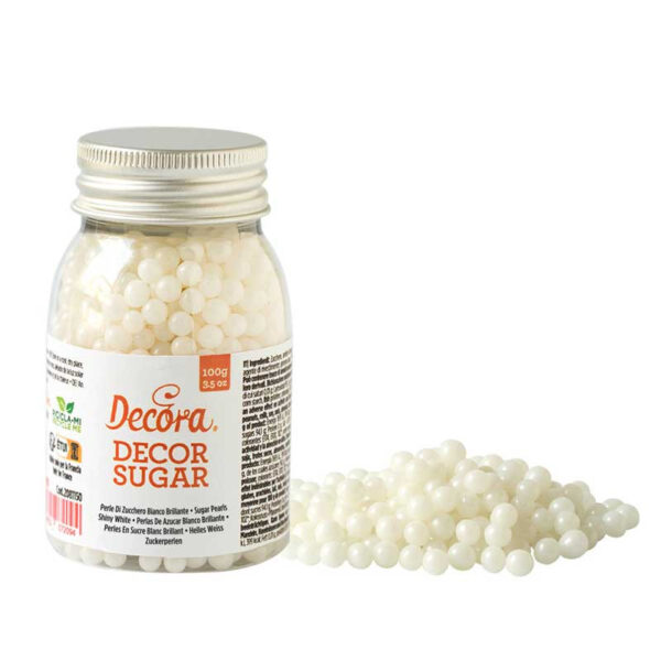 Perle Zahar Alb Stralucitor Ø 5mm, 100 gr