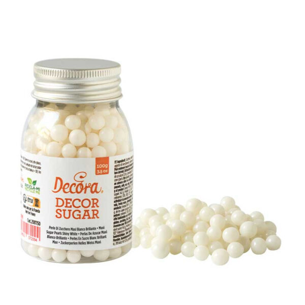 Perle Zahar Alb Stralucitor Ø 7mm, 100 gr
