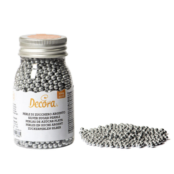 Perle Zahar Argintiu Metalizat Ø 4mm, 100 gr