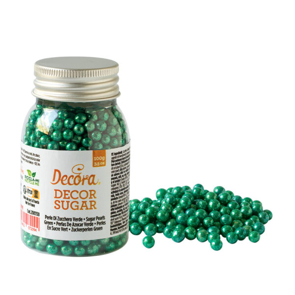 Perle Zahar Verde Metalizat Ø 5mm, 100 gr